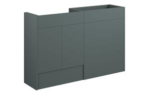 Eden 1236mm Standard Basin & WC Unit Pack - Matt Green (Oak Cab)
